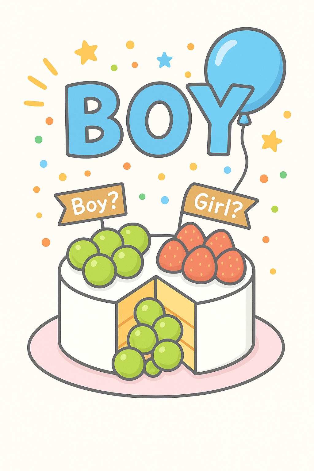 男の子確定ケーキ（風船付き）